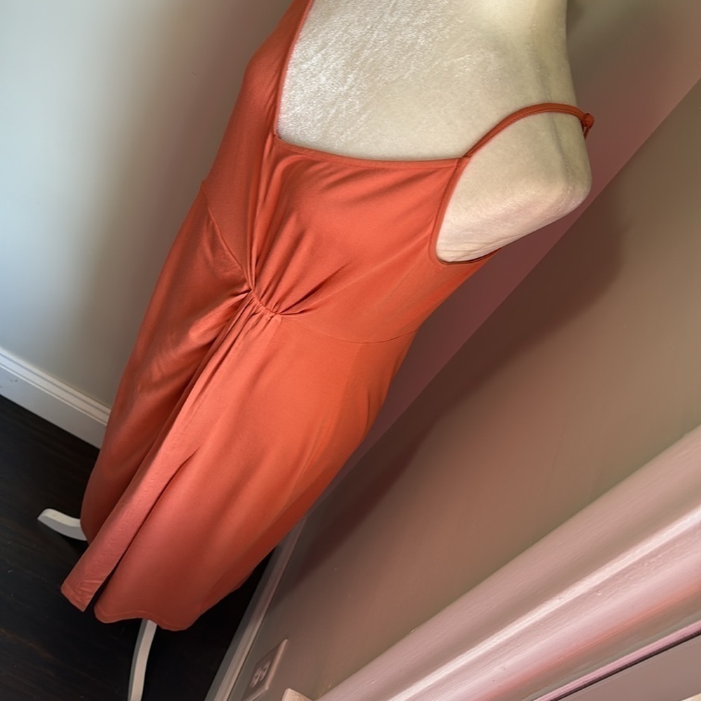 Boden Gathered Jersey Midi Dress Persimmon NWT - Picture 6 of 16